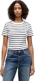 Tommy Hilfiger Camiseta de Manga Corta Mujer Slim Cody con Cuello Redondo, Multicolor (Breton/ECU/Dark Night Navy), L