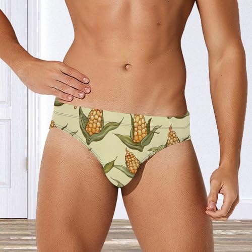 Funny Corn Mens Swim Briefs Quick Dry Swim Trunk Bikini Underwear Swimsuit4