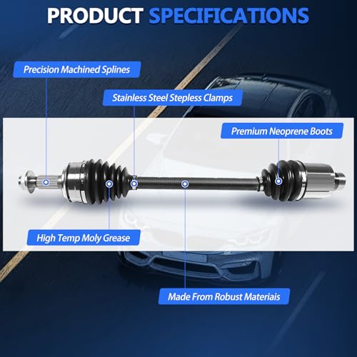Maxfavor CV Axles Front Replacement for Honda Odyssey 2005 2006 CV Axles Truck Van 3.5L 6Cyl, FWD LH RH Driver and Passenger CV Axle Shaft Assembly Front Pair Set of 2 by Maxfavor - Image 4