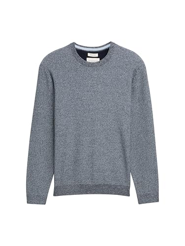 TOM TAILOR Suéter para Hombre, 38775 - Light Blue Navy Twotone, XL