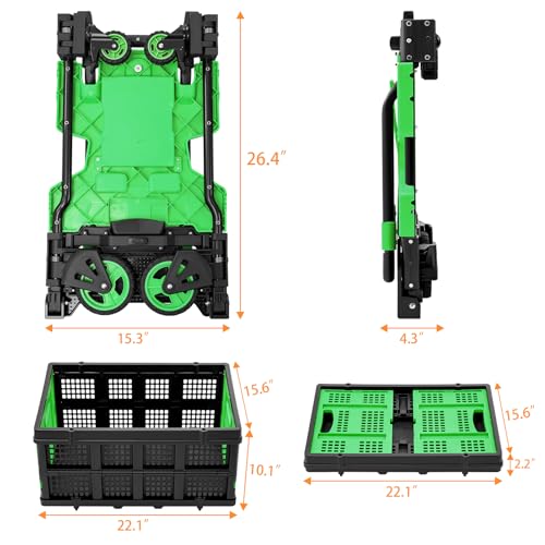 Carretilla plegable 2 en 1 con capacidad 400 lb miniatura 6