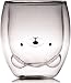 Coffee Cup, Tea Cup, Milk Cup, Double Wall Glass, Bear, cute gift, 8.4 oz, office and personal cup, birthday present