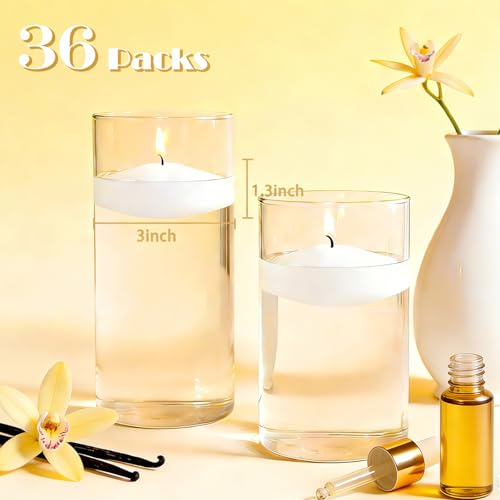 3インチの香り付きフローティングキャンドル36個-バニラ [5]