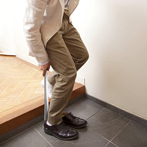 2 Stück Schuhlöffel Metall Lang und Kurz Set, Schuhanzieher Edelstahl(30 cm+14 cm), für Leute, die sich Schlecht Bücken, Senioren, Kinder, Schuhlöffel Schuhanzieher