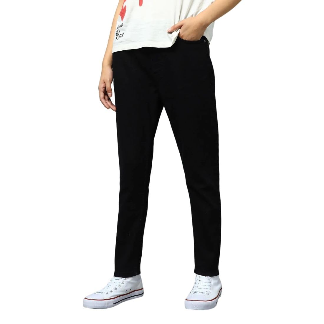 Women's Mom Fit Jeans| Solid | High Rise | Stretchable | Jeans for Woman-image-23