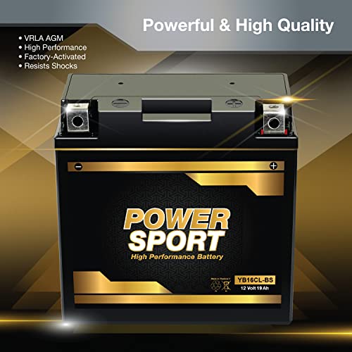 ExpertPower 12 Volt Battery YB16CL-BS Rechargeable Non-Spill AGM Battery for Kawasaki, Polaris, Yamaha, ATV, UTV, Personal Watercraft - 320 CCA, Spill-Proof, Low Maintenance, 12-Month Coverage