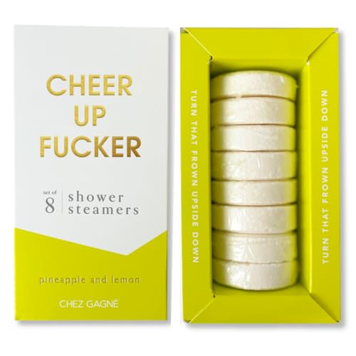 Shower Steamers Aromatherapy (Set of 8) – Vegan, Cruelty-Free, Made in USA – Paraben, Sulfate & Phthalate-Free – Choose Your Scent – Stress Relief (Cheer Up F*cker - Pineapple + Lemon)