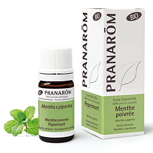 Pranarôm Aceite Esencial Menta Piperita Bio, 100% Quimiotipado, Mentha X Piperita, Respiración, Digestión Y Salud Intestinal, Higiene Bucal, Energía Y Vitalidad, 5 Ml