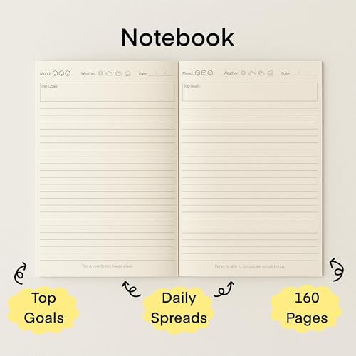 Image of KALP A5 Notebook with Pocket Diary Set - 160 Pages, 80 GSM - Ruled, Soft Cover, Combo for Notes, Journaling, Daily Planning, Perfect for Gifting (Wavy Black)