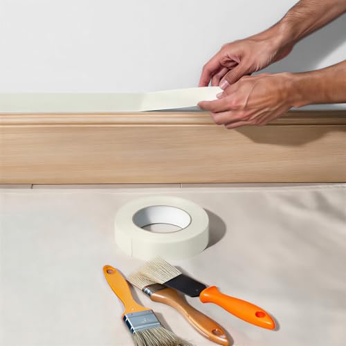Amazon Basics Original Abdeckband für mehrere Oberflächen, Malerband, 3.6 cm x 55 m, 1 Stück, Weiß