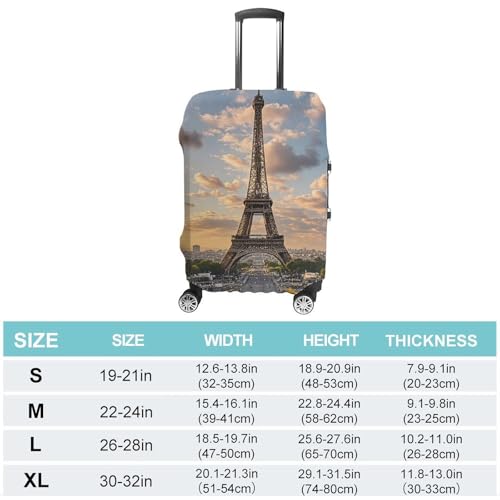 French Paris Tour Eiffel Tower Suitcase Covers Luggage Protector - Travel Elastic Baggage Case Protective, Washable Anti-scratch Large Suit Case Cover for Suitcases Fits 19-32 Inch Luggages L2