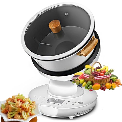 Máquina de cocina, 2000 W, automática y multifuncional, rotación de 360°, calefacción completa 3D, capacidad de 8 litros, 3 velocidades ajustables, 7 modos de cocción, inicio con un solo clic