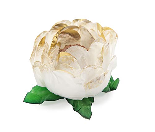 Truffilio Handmade Paper Truffle Wrappers, Truffle Liners, Truffle Cups For Baby Shower Bridal Shower Birthday Party Wedding - Pack Of 24 (Peony White Gold Trim) #TOP3