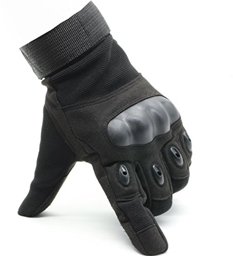 OMGAI Dedo Completa Guantes Tácticos Militares De Los Hombres De La De Nudillo Duro Para Paintball Airsoft Del Ejército De La Motocicleta Deportes Al Aire Libre Negro M