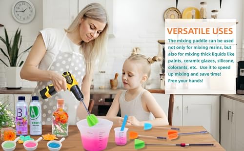 3 Sizes/6 Pack Paint Mixer,11.8 Inch, 1 Gallon Paint Mixer for Drill, Resin Mixer, Epoxy Mixer, Paint Stirrer for Drill, Drill Mixer Attachment, Epoxy Resin Mixer, Drill Paint Mixer - Thumbnail 5