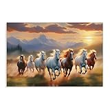 Seven Lucky Running Wild Horses Wall Art Animal Posters Canvas Poster Bedroom Decor Landscape Office Room Decor Canvas Poster Bedroom Decor Sports Landscape Office Room Decor Gift Unframe-style Unfram
