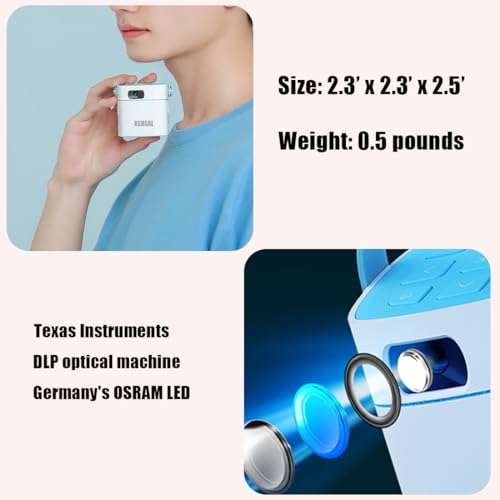 Kereal Mini Projector Android Tv With Wireless 5G Wifi And Bluetooth,1080P Support ,Portable Pocket Dlp Smart Projector For Kids Built In Apps thumb #2