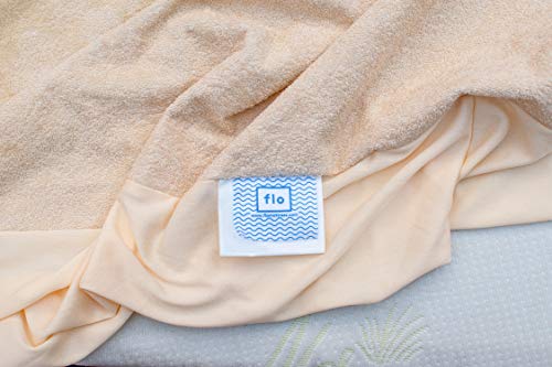 Image of Flo Aloe Vera Infused Mattress Protector - Waterproof & Washable | 100% Cotton | Mattress Cover in Beige Color (King Size, 84x72 Inches)