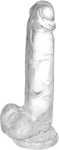 Consoladores realistas enormes transparentes de 6.61 pulgadas, masturbador femenino, consolador de empuje manual, pene flexible calentable,