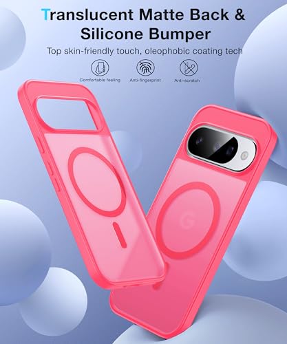 Image of [NO.1 Magnetic for Google Pixel 10 Case /Pixel 10 Pro Case with MagSafe[Military Grade Drop Tested][Translucent Matte][Anti-Fingerprint] Soft Silicone Bumper for Pixel 10 /10 Pro Phone Case,Rose