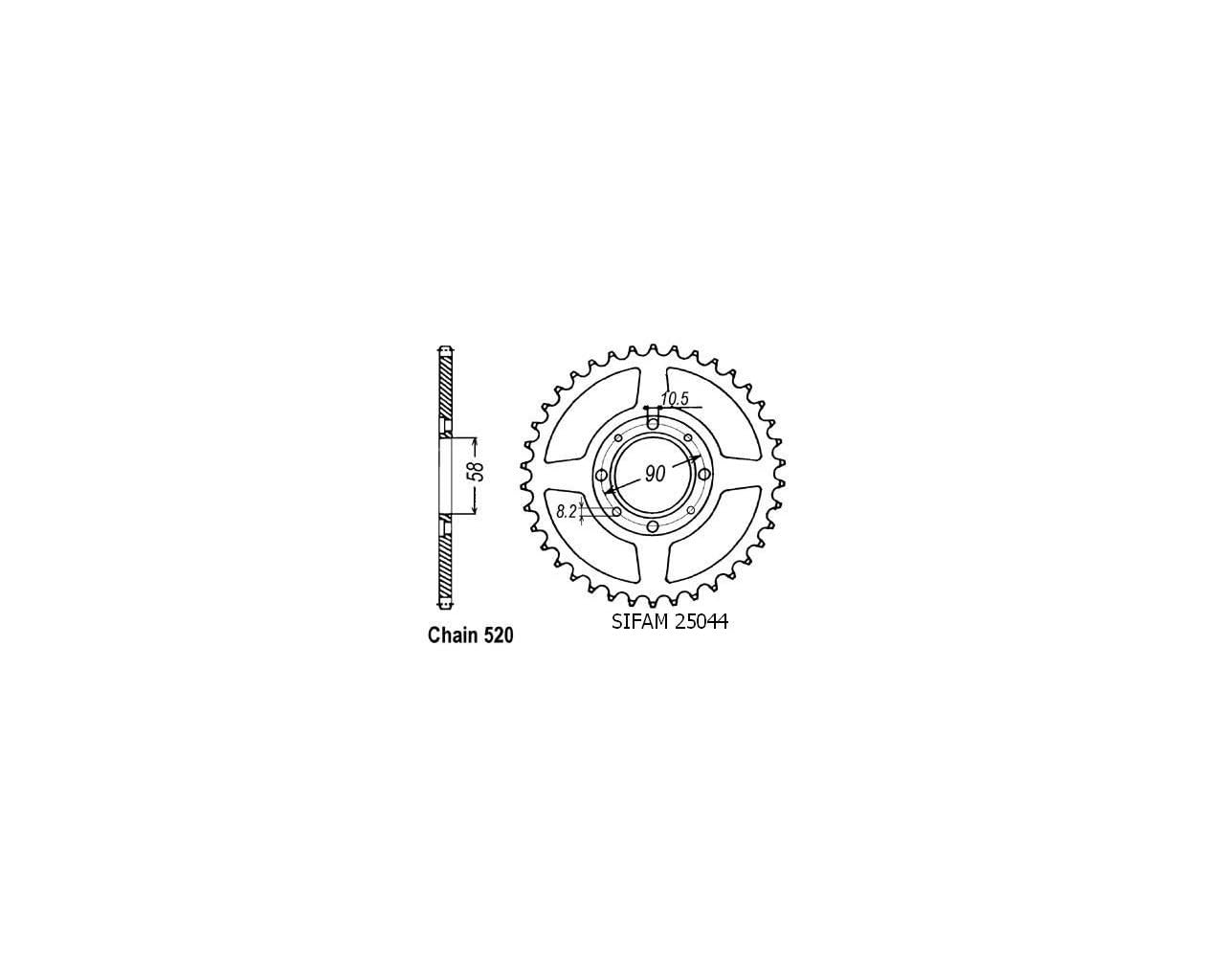 Kit Chaine Honda Nsr 125 Tc 01 1987-1989 13x33-520 Sans Joints Toriques
