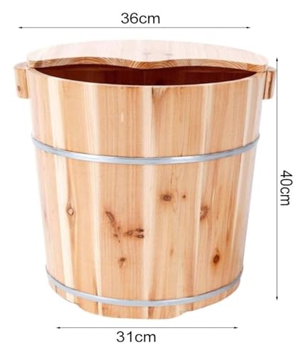 Bañera de pies de madera natural de ciprés grande miniatura 5