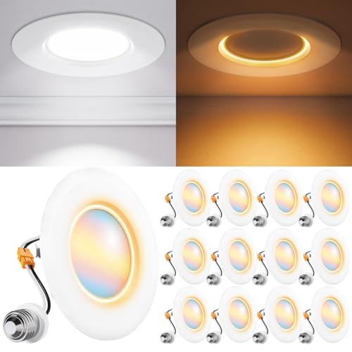 Sunco 12-Pack 4-Inch 5CCT LED Recessed Lights