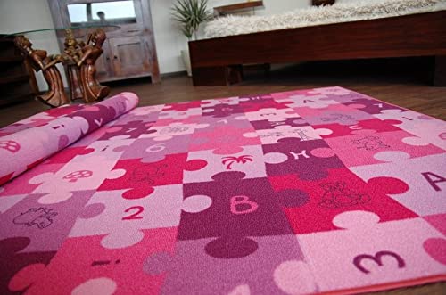 Dywan puzzle fioletowy 100 x 250 cm