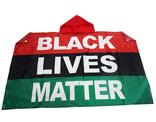 AZ FLAG Drapeau Afro-américain Black Lives Matter 150x90 cm - Cape Drapeau Africain Américain 100% Polyester avec manches intégrées - Body Flag