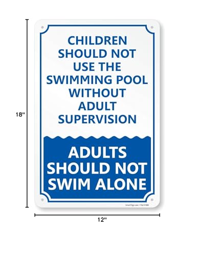Cartel metálico 18x12 pulg niños sin supervisión miniatura 6
