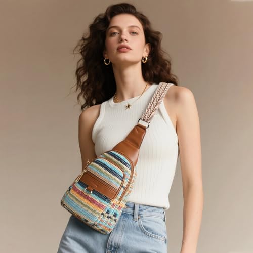 Image of cakang Womens Sling Bag Crossbody Bags for Women Vegan Leather Sling Backpack Daypack Fanny Pack Crossbody Purse Travel