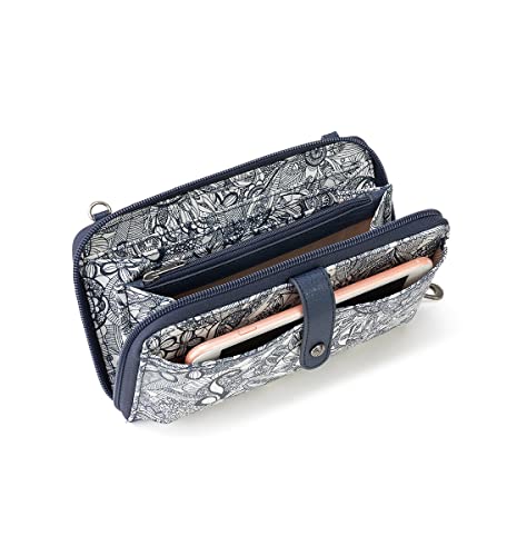 Sakroots Large Smartphone Crossbody Bag In Coated Canvas, Convertible Purse, Navy Spirit Desert #TOP2
