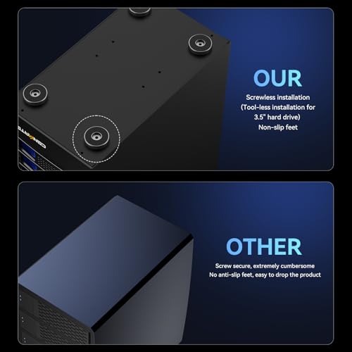 Image of CENMATE Aluminum 10 Bay Hard Drive Enclosure with Cooling Fan for 2.5 inch /3.5 inch SATA HDD /SSD with USB A /C 3.0, Support Hot Swappable, Tool-Free HDD Enclosure, DAS(NO RAID /NAS)