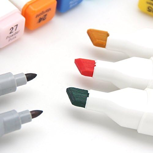 Miniatura 6 de Juego de 204 marcadores de tinta con 6 alcoholes, arte gráfico, doble punta (204)