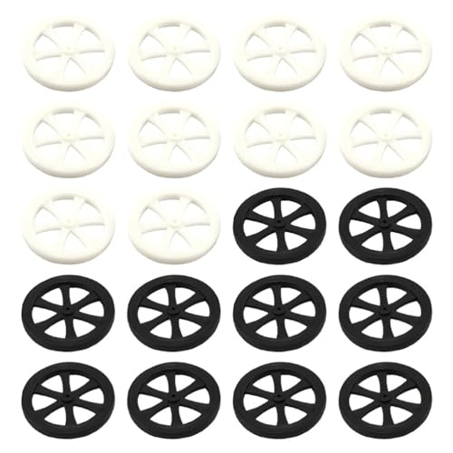 Abaodam 20pcs Toy Wheel Black Wheel Rims Toy Vehicle Wheels Project Wheels DIY Pirate Wheels for DIY Wheel Truck Wheels Toy Truck Tires Toys Small Track Pp Car Component Child