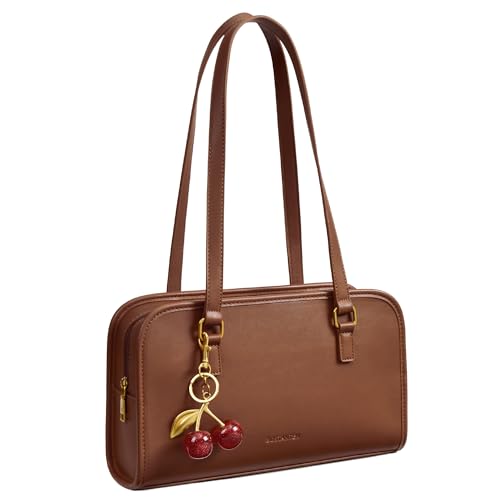 Image of BOSTANTEN Shoulder Bag with Cherry Charm Vegan Leather Purse for Women