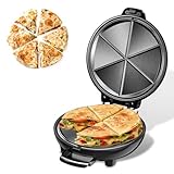 Electric Quesadilla Maker, 9.5'' Quesadilla Press with Easy Slice 6 Wedge, Non Stick Surface, Locking Latch...