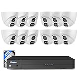 【4K HD+121°Wide View】 Hiseeu 12MP NVR 12 Pcs 4K PoE Security Cameras, 4 TB HDD for Home Surveillance Outdoor&Indoor, 2 Way Audio, Color Night Vision, Human Vehicle Detect, 7/24 Record, 0 Monthly Fee