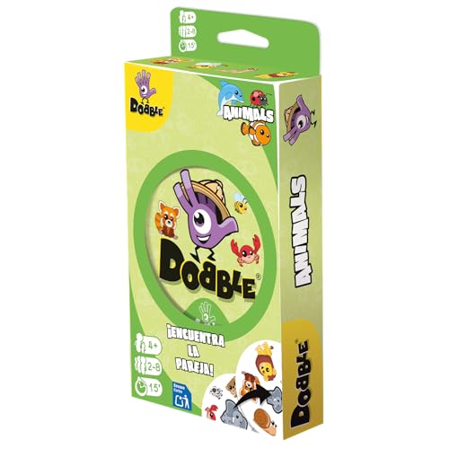 Asmodee Dobble Animals Blister Eco [Exclusivo],uego de Cartas de Acción y Reflejos para Adultos y Niños, A Partir de 6 Años, De 2 a 8 Jugadores, 15 Minutos por Partida, Español