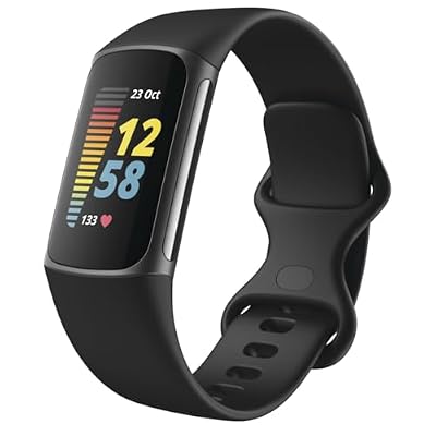 Fitbit Charge 5 Tracker di Attività con 6 Mesi di Abbonamento Premium Inclusi, Fino a 7 Giorni di Autonomia e Punteggio di Prontezza Giornaliera, Nero