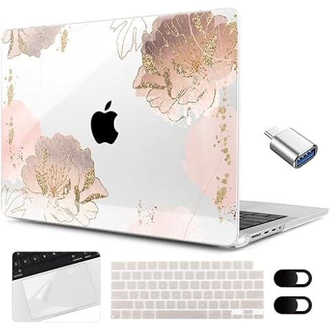 MEEgoodo Coque rigide transparente pour ordinateur portable M3 MacBook Pro 14" 2023 2021 A2918 A2992 A2779 A2442 M2 M1 Pro/Max 2023 2021 Cover
