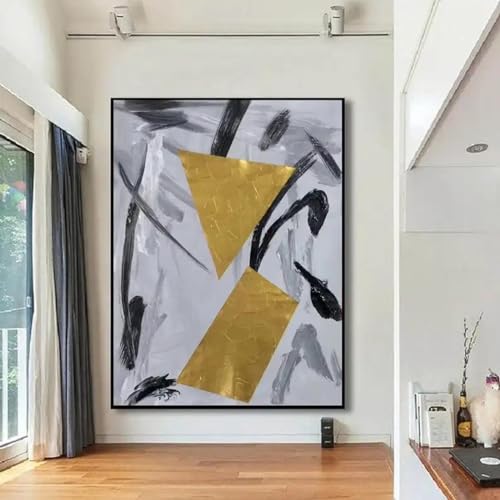 Grande peinture abstraite pour sublimer le mur de votre salon contemporain