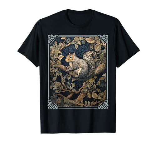 Grey Squirrel in a Tree Cottagecore Woodlands T-Shirt