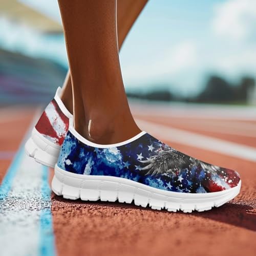 Image of Floral Sneakers for Women Colorful Art Shoes for Women Slip On Casual Work Shoes
