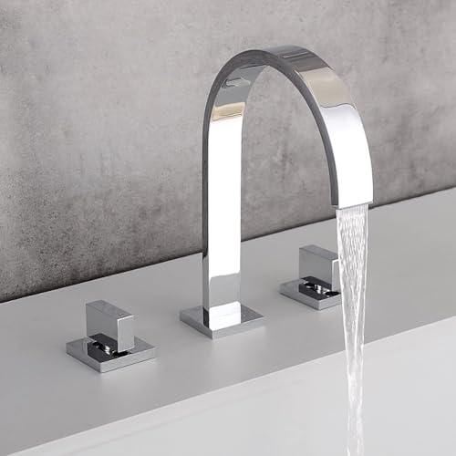Robinet de lavabo cascade en laiton chrome luxe pour salle de bains - 2