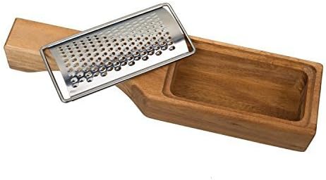 Handheld Parmesan Cheese Grater with Acacia Wood Storage Container