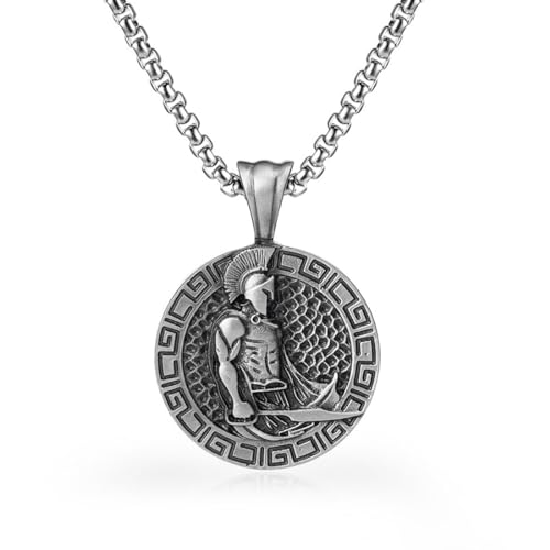 WDXQHY Pingente personalizado guerreiro espartano de estanho puro, colar minimalista Hip Hop, Aço inoxidável