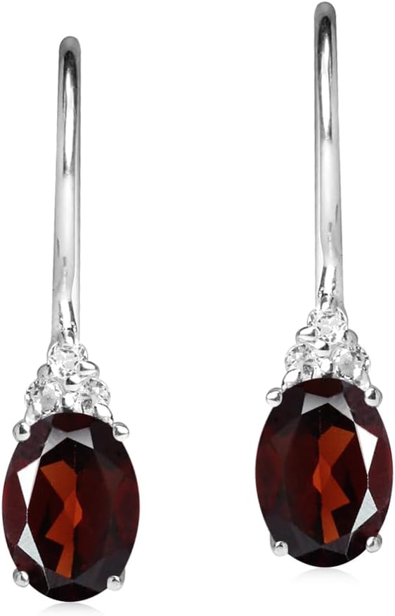 Silvershake Birthstone Gemstones 925 Sterling Silver Hook Earrings