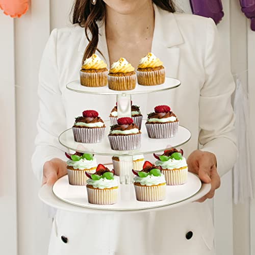 3 Tiers Round Cupcake Stand, Acrylic Cake Stand Cupcake Holder Serving Stand Macaron Display Rack Cookie Candy Buffet Desserts Platter For Baby Shower, Birthday Party, Wedding, Party By Greatstar #TOP7