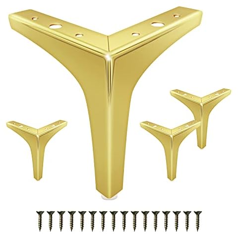 GOSCHE 6 Inch Gold Metal Furniture Legs Cover